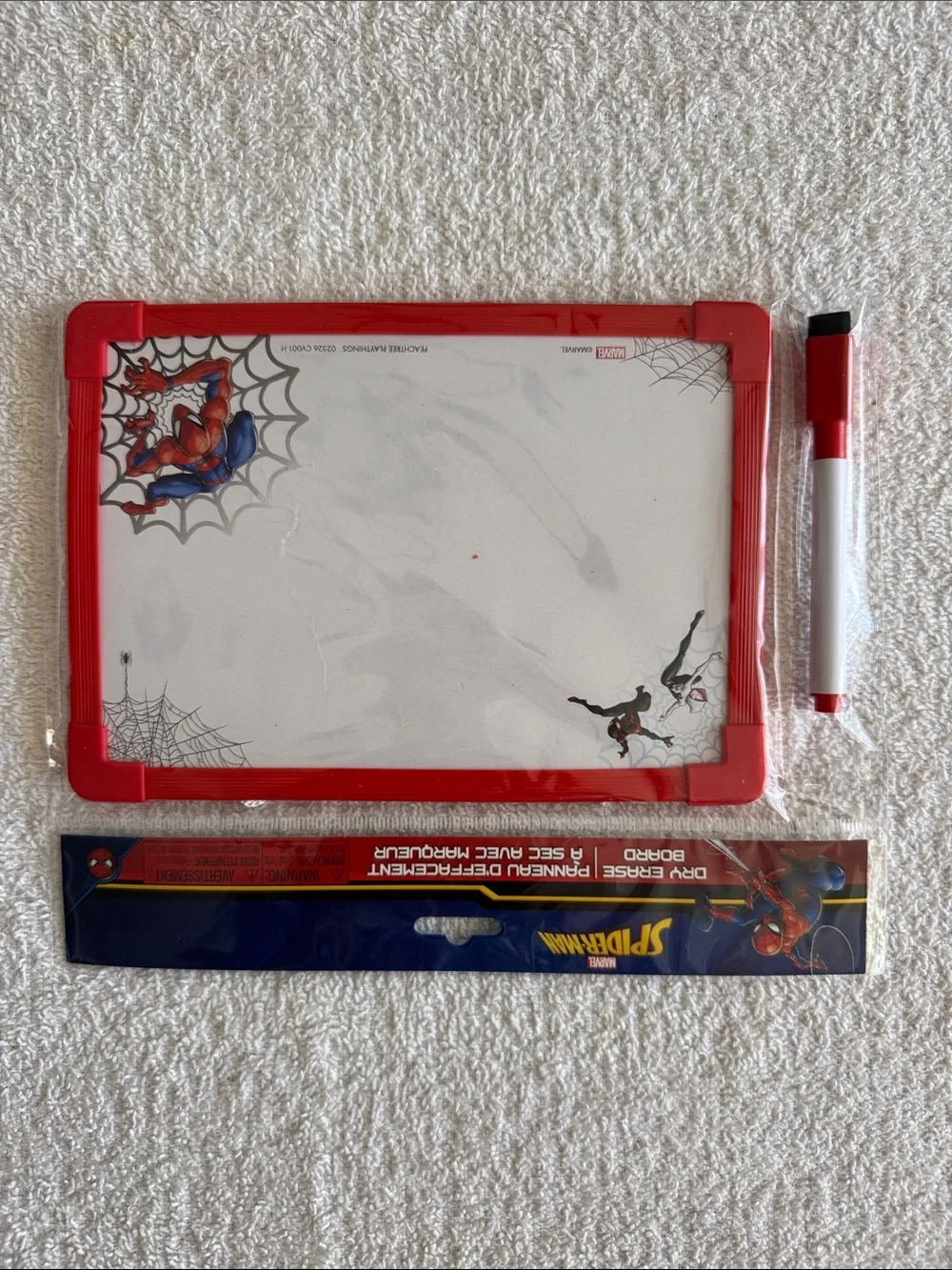 Marvel Spider-Man Red Dry Erase Drawing Board with Marker